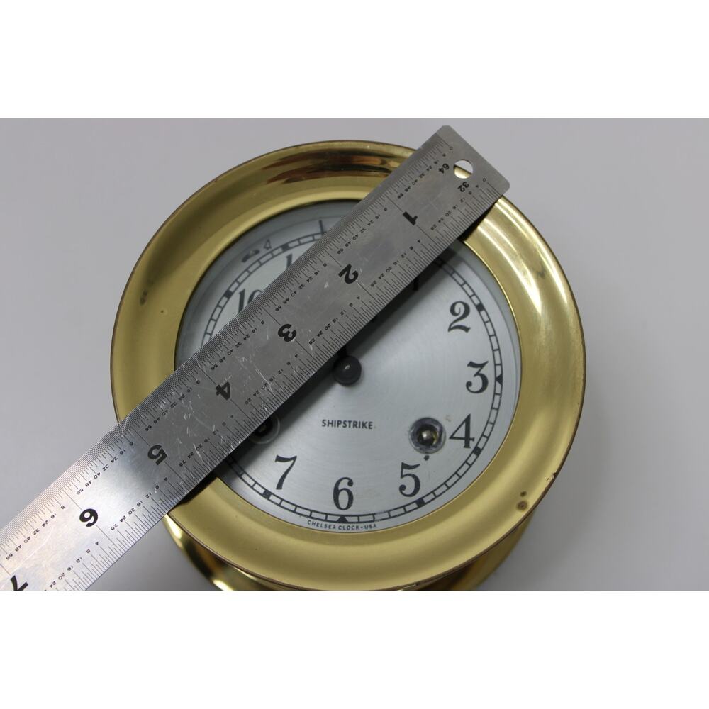 VTG Chelsea Boston Shipstrike Brass Marine Porthole Clock Nautical Wall Key 5.5" - Picture 14 of 16